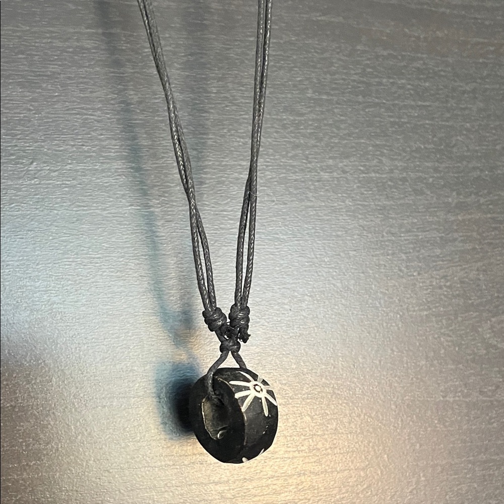 Handmade Jewelry Charcoal Gray Pendant Necklace